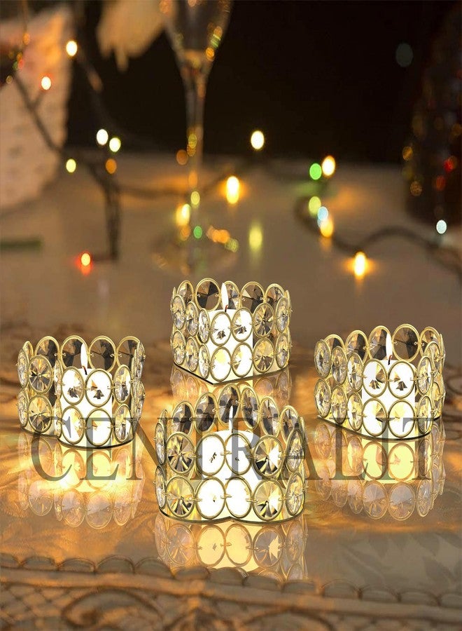 CentraLit حاملات شموع كريستالية ذهبية على شكل قلب من سنتراليت، مثالية لتزيين ديوالي، هدية تذكارية لعيد ديوالي - هدايا رومانسية - قطع مركزية للشموع على طاولة الطعام - ديكور منزلي (ذهبي (عبوة من قطعتين)) - Image 5